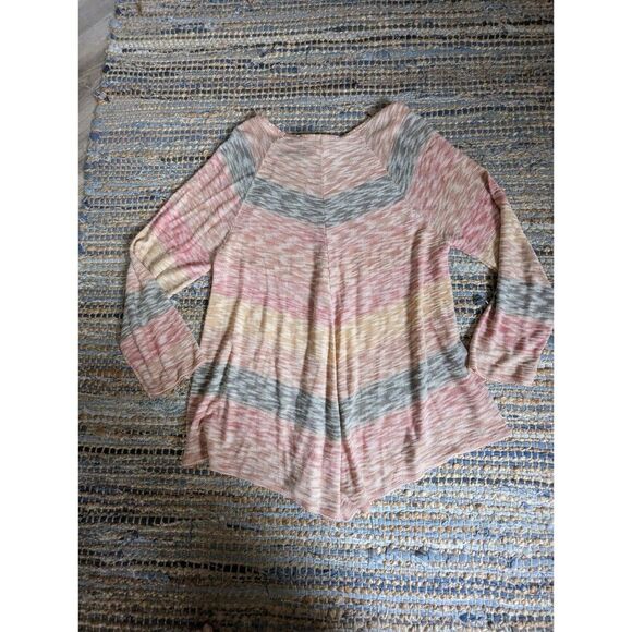 Pink Gray L/S Knit Tunic L Vneck Bohemian Fairy Grunge Ethereal Romantic Whimsy - Picture 7 of 7